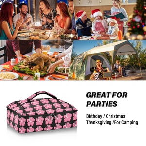 Sac isotherme personnalisé pour livraison de repas, motif fleur rose Hawaïenne, pour pizzas, casseroles et plats chauds - Product Image 6