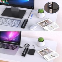 Commutateurs d'alimentation individuels et LEDs 7 ports Transfert de données 5Gbps USB 3.0 HUB pour clavier souris HDD T-flash