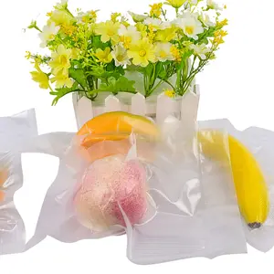 Clear Embossing Seal Bag Fruit Sealed Vacuum Plastic Roll Food Storage Bags For Meat Packing