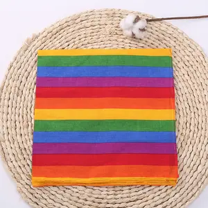 Gay festival symbol head bandana rainbow striped hair bandana pride festival bandana scarf silk