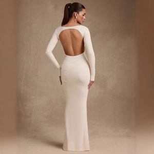 Nuevo vestido ajustado de Color sólido de gama alta de primavera/verano Europeo Americano para <span class=keywords><strong>Amazon</strong></span> Cross-Border Slim Fit vestido de <span class=keywords><strong>fiesta</strong></span> largo Sexy - Product Image 1