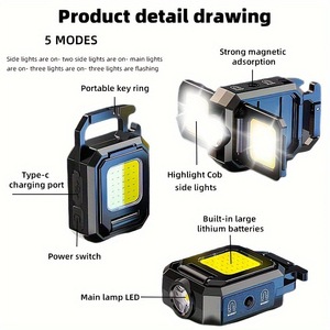 Cob Mini Camping <b>Light</b> Aluminum Alloy Type-C Rechargeable Outdoor <b>Work</b> Lamp 7.5cm x 4.8cm - Product Image 4