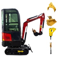 Moteur diesel CE Yanmar Kubota 1 tonne 3 tonnes Micro Escavator Bagger sur chenilles d'occasion Attacher les excavatrices hydrauliques Mini rétrocaveuses à pouce