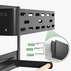 ชั้นวางของติดผนังอเนกประสงค์แบบไม่ต้องเจาะสำหรับตู้เย็นในครัว ชั้นวางโลหะแบบแม่เหล็กดูดติดผนังหลายชั้น - Product Image 4