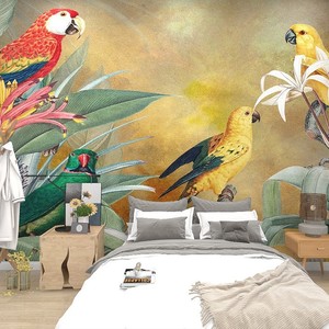 Plantes, forêts, fleurs, oiseaux et animaux du sud-est asiatique fond mur <span class=keywords><strong>Tv</strong></span> fond papier peint personnalité murale sans couture - Product Image 1