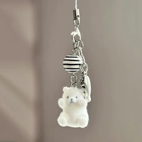 Pendentif de téléphone portable écologique de chiot floqué de dessin animé mignon sac d'école décoration porte-clés bijoux