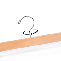 Cintres en bois massif naturel pour pantalons et jupes, avec 2 pinces réglables anti-rouille