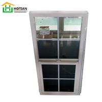 Ventana colgante de estilo americano, ventanas correderas verticales de PVC/ UPVC, doble acristalado, UPVC