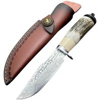 Couteau de survie tactique d'extérieur Hongrui 2026, nouvelle arrivée, lame en acier Damas VG10, couteau fixe pratique pour le camping et la chasse
