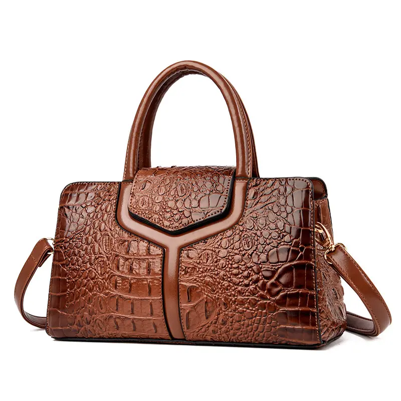 High Quality Crocodile Leather Bag For Woman Black Luxury Alligator Bag