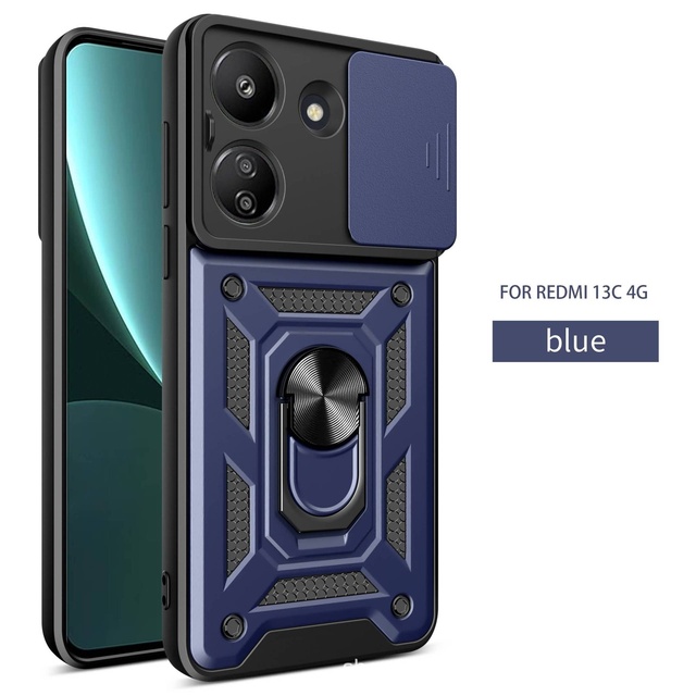 All-Inclusive Simple Armor Neutral Back Cover for Redmi 13C 4G Mobile Phone Protective Cover Integrated Camera Protector Push