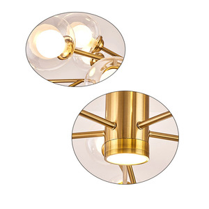 Hiện Đại Bắc Âu treo bóng đèn đầu vàng đèn thủy tinh đèn chùm ánh sáng mặt dây chuyền cho nhà - Product Image 6
