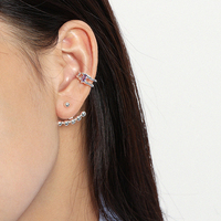 Wuqie-Mini pendientes de plata de ley 925 para mujer, de moda, línea de alambre doble, Micro pavé, CZ