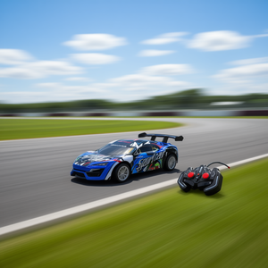 รถสปอร์ตบังคับวิทยุ ขนาด 1:16 ของเล่นเด็ก ยาว 30 ซม. สีฟ้า-เขียว พร้อมรีโมทคอนโทรล - Product Image 3