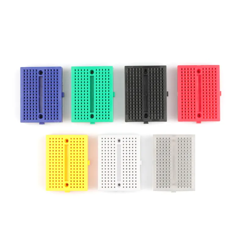 Experiment Breadboard 170 Points Mini Breadboard SYB-170 with Connect ,White, Yellow, Green, Red, Black, Blue, Transparent Colo