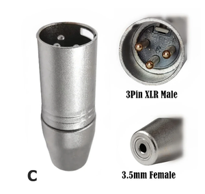 Nouveau assez Stock XLR 3 broches femelle Jack à 3.5mm femelle et mâle 1/8 "TRS <span class=keywords><strong>Mini</strong></span> femelle stéréo Microphone Audio adaptateur convertisseur connecteur - Product Image 6