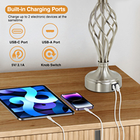 American Vintage Modern Simple Eco-friendly AC LED Lampe de table Lumière d'ambiance pour chambre à coucher Salon Haut de gamme Dimmable Warm White