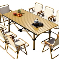Table et chaises de camping pliantes Explorer Iron pour l'extérieur, ensemble table et chaises tout-en-un portable pour pique-nique