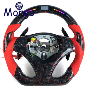 Volante de Fibra de Carbono Forjado con LED Personalizado para <span class=keywords><strong>BMW</strong></span> E46 E36 E39 <span class=keywords><strong>E90</strong></span> E91 E92 E93 M3 con Levas de Cambio Estilo Racing - Product Image 1
