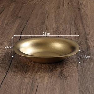Ensemble d'assiettes à pâtes, salades et soupes en acier inoxydable doré à bord large – Légères, incassables et décoratives pour la maison - Product Image 5