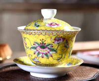 Service à thé traditionnel Gaiwan fait à la main 150ml tasse Gong Fu en porcelaine avec couvercle et soucoupe théière en céramique artisanale