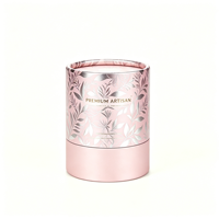 Boîte cylindrique ronde en carton rigide métallique de qualité supérieure pour bougies parfumées, emballage d'aromathérapie, fabricant de logos personnalisés