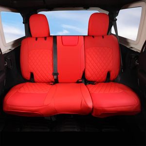Fundas de Asiento de Cuero Personalizadas para <span class=keywords><strong>Jeep</strong></span> Wrangler JL 2018-2025, Color Rojo Brillante, Accesorios de Lujo - Product Image 3