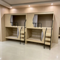 Lit superposé capsule en acier et bois pour hôtel, lit double capsule robuste et durable, achat en gros pour projets OEM