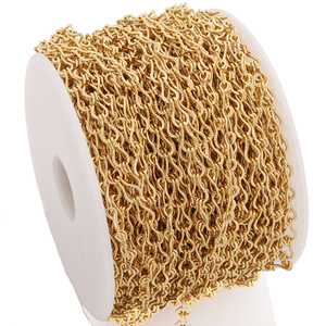 Cadena de Gancho en Relieve de Acero Inoxidable, Color Dorado, Chapado en Oro de 18k, Accesorio para Bolsos y Joyería DIY - Product Image 5