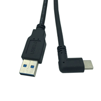 Contoh gratis OEM USB khusus 3.0 a laki-laki ke sudut kanan kiri 90 Degaree l berbentuk USB 3.1 kabel Tipe c