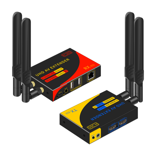 Xput 4K/1080P HDMI KVM Network Wireless 100M/328FT HDMI Wireless Extender with Usb c Power Supply Receiver HDMI VGA Dual Output