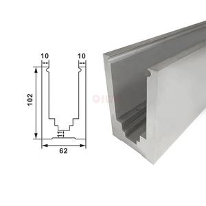 Profilé en aluminium à canal en U, norme européenne pour l'auvent Vila monté sur le côté, monté sur l'<span class=keywords><strong>insert</strong></span>, profilé en verre sans cadre monté sur le dessus - Product Image 1