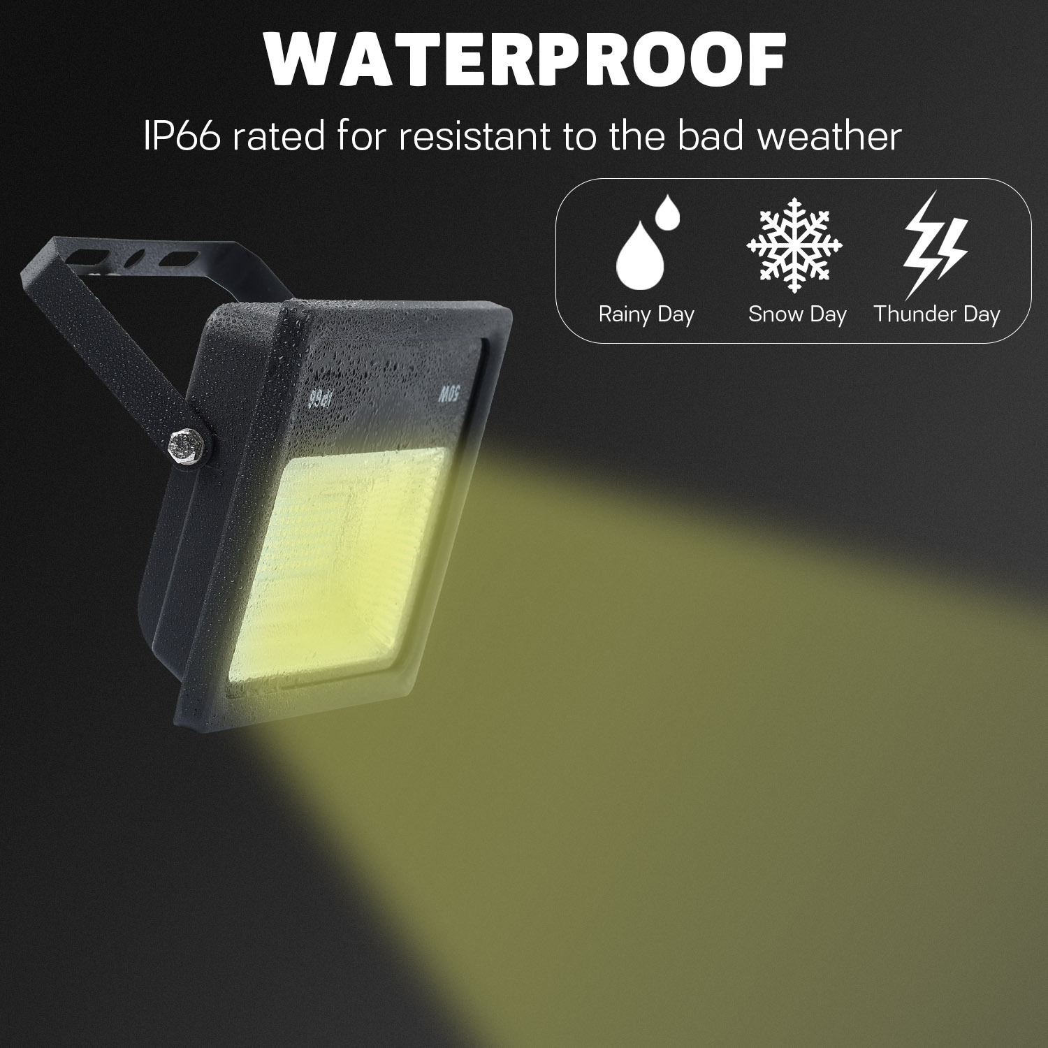 LED Flood Light 12V DC 20W 2000lm 6500K Daylight IP65 Waterproof Solar Security Garden Light CRI 80 50000h Lifetime Black Shell · image 4