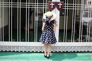 Vestido Corto sin Mangas con Lazo y Estampado de Puntos Estilo Princesa para Niñas, Venta al Por Mayor, de Proveedor Chino - Product Image 2