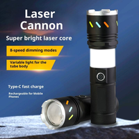 Linterna Recargable Multifuncional con Zoom Telescópico, Modos de Luz Ajustables, Luz Lateral, Carga Rápida USB
