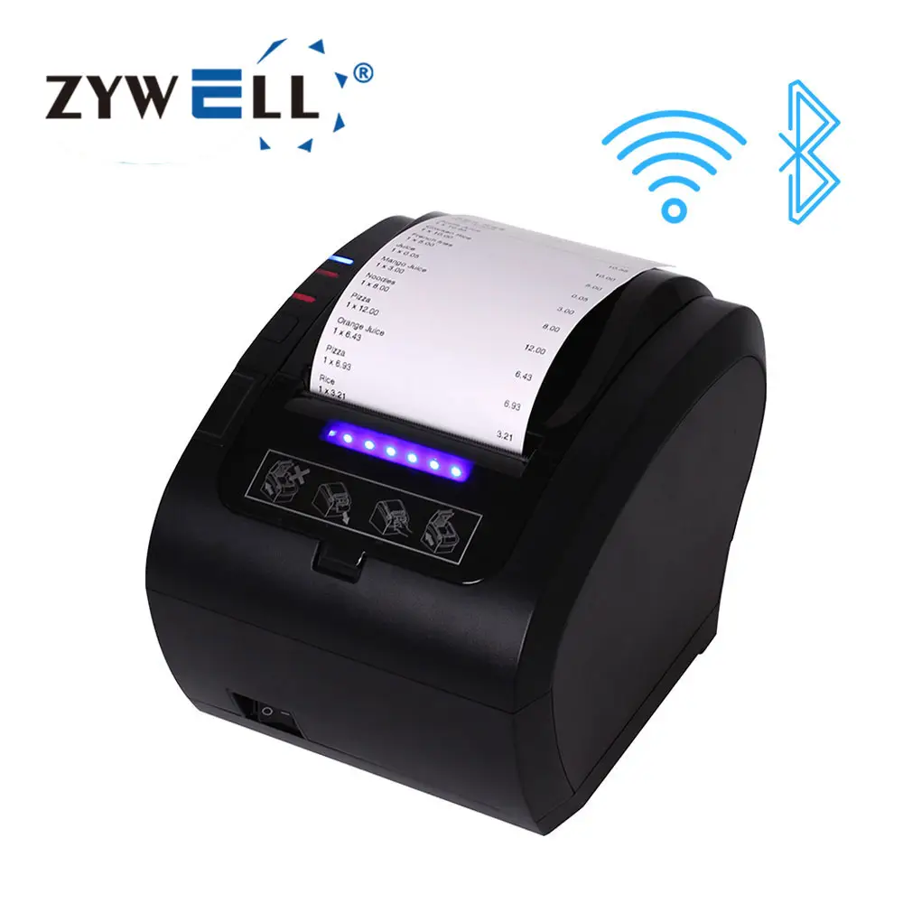 ZYWELL pos systems per supermercato checker price pos machine 80mm stampante termica per ricevute bluetooth