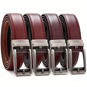 Cinturones de Cuero Vacuno Genuino con Hebilla Automática Extraíble y Ajustable, Resistentes al Agua, para Hombre, Estilo Casual - Product Image 2
