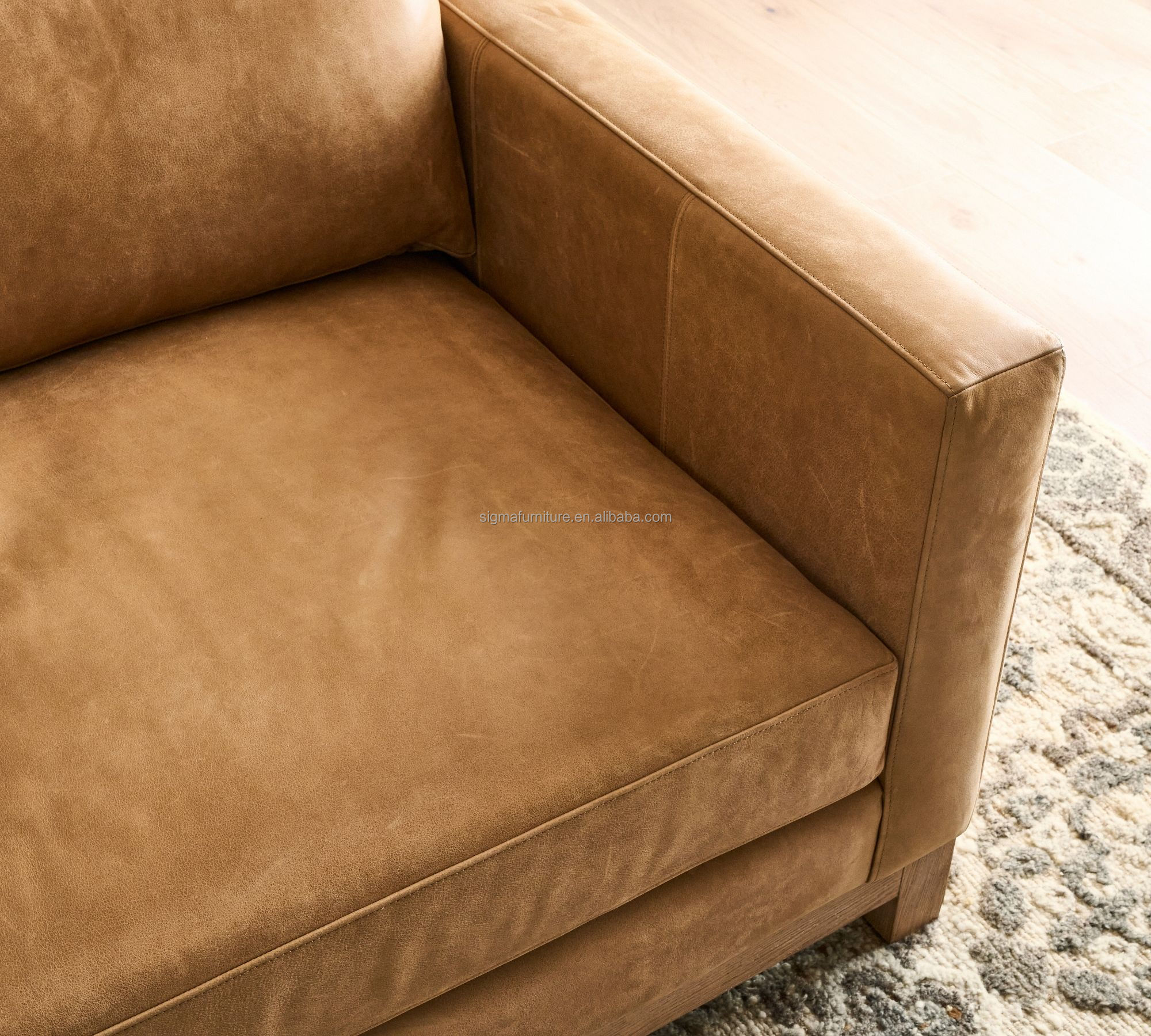 Most popular luxury leather sofas and couches living room furniture modular sofaset love seats with wood base
