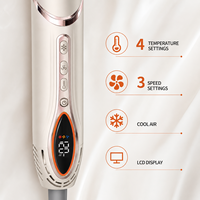 Sèche-cheveux pliable haute vitesse 1400W avec buse concentratrice, 7-en-1 pour cheveux raides et bouclés, portable pour usage hôtelier