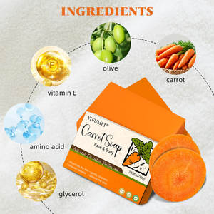 Venta al por mayor orgánico piel sensible hecho a mano blanqueamiento aligeramiento suave brillo zanahoria <span class=keywords><strong>natural</strong></span> jabón facial - Product Image 5