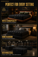 Matelas de luxe noir à ressorts ensachés, taille King Queen, qualité hôtelière, avec surmatelas, vente en gros OEM