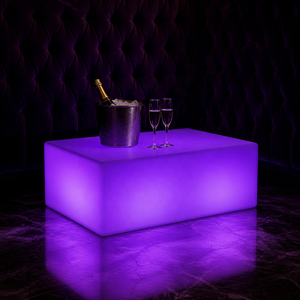 Modern <strong>Outdoor</strong> LED <strong>Bar</strong> Furniture <strong>Set</strong> Waterproof PE Plastic Luminous Sofa and Table Glow in the Dark Chair for Nightclub Event - Product Image 5