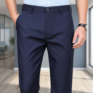 Smart Casual Stretchy Sports Men's Fast Dry Full Length Straight Office <b>Black</b> Navy <b>Work</b> <b>Pants</b> Spring Autumn - Product Image 3