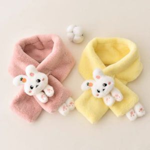 Simpatico cartone animato coniglio in pelliccia sintetica per bambini sciarpe calde scialle invernali in peluche per bambine sciarpe - Product Image 2