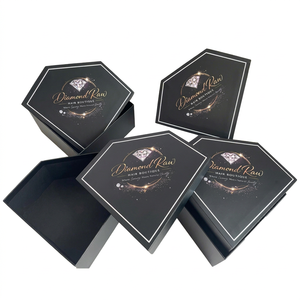 Caja de Regalo Hexagonal de Cartón Rígido MUYANG, en Oferta, con Impresión de Logotipo en Lámina, para Empaque de Extensiones de Cabello de Lujo - Product Image 1