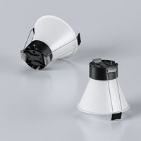 Spot encastré LED COB anti-éblouissement à coupelle profonde, blanc moderne, 3 pouces, 5CCT, 1320lm, direct usine, pour hôtels et salles d'exposition