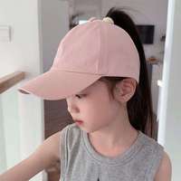 Gorra de Béisbol de PVC de 6 Paneles para Niñas, con Orificio para Cola de Caballo, para el Verano, Diseño Love Parent-Child