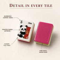 Jeu de Mahjong américain de luxe en acrylique rose, motif panda mignon, avec tuiles personnalisées, idéal pour mariage, anniversaire, jardin, goûter, fête, cadeau