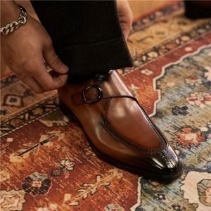 Mocassins à lacets pour hommes de style britannique, décontractés et élégants, en cuir brillant, à bout carré, respirants, légers et antidérapants - Product Image 1