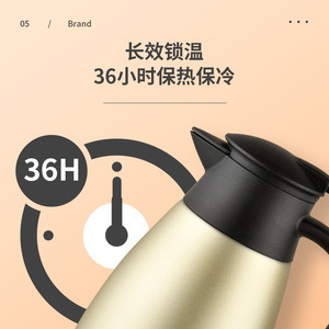 Viyacon Stainless Steel <b>Thermos</b> <b>Flask</b> 304 Double Wall <b>Large</b> Capacity Hot Water Kettle Home Use - Product Image 2